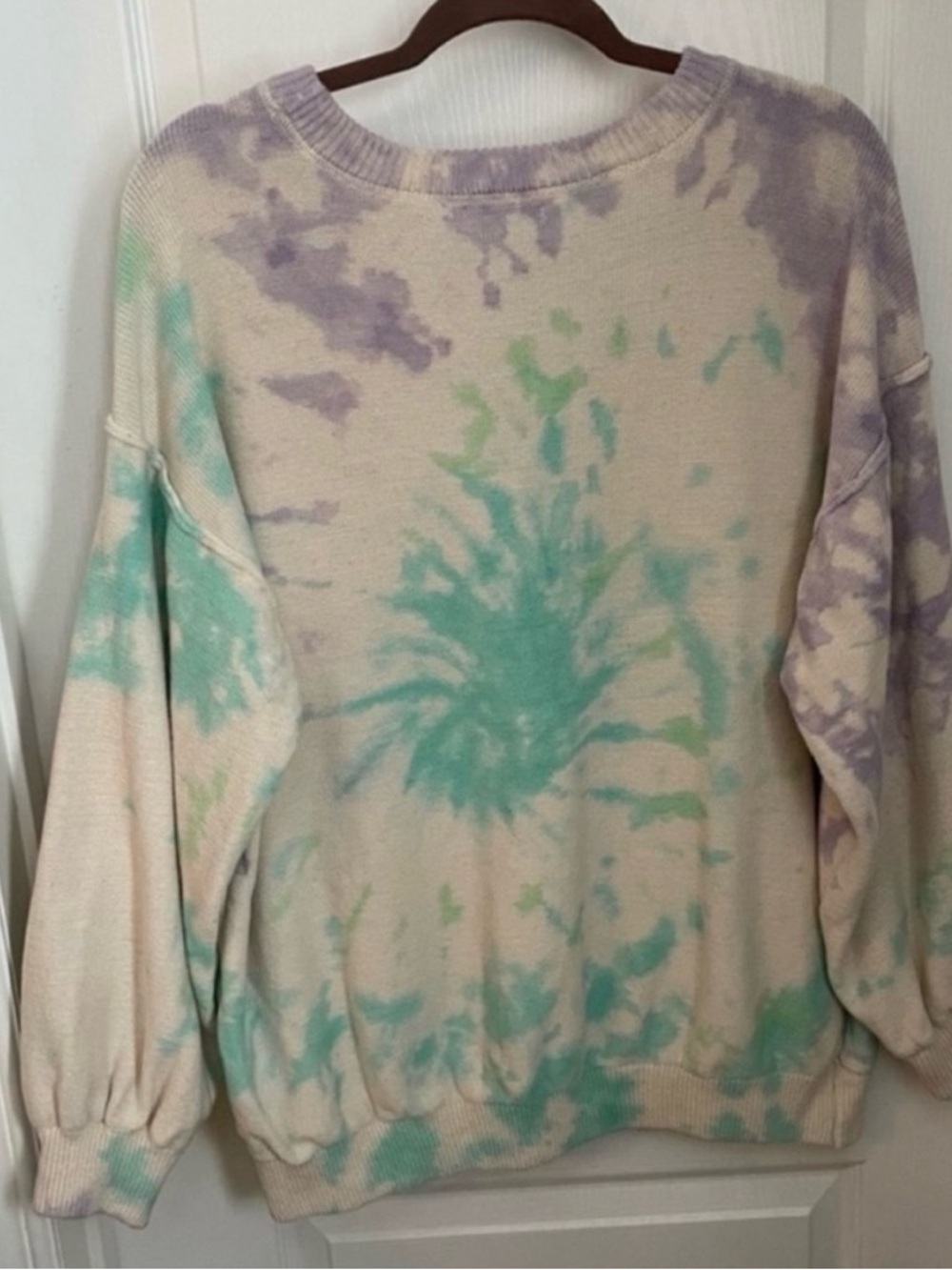Dex Drop Shoulder Pastel Tie Dye Sweater (L) - Picture 4 of 6